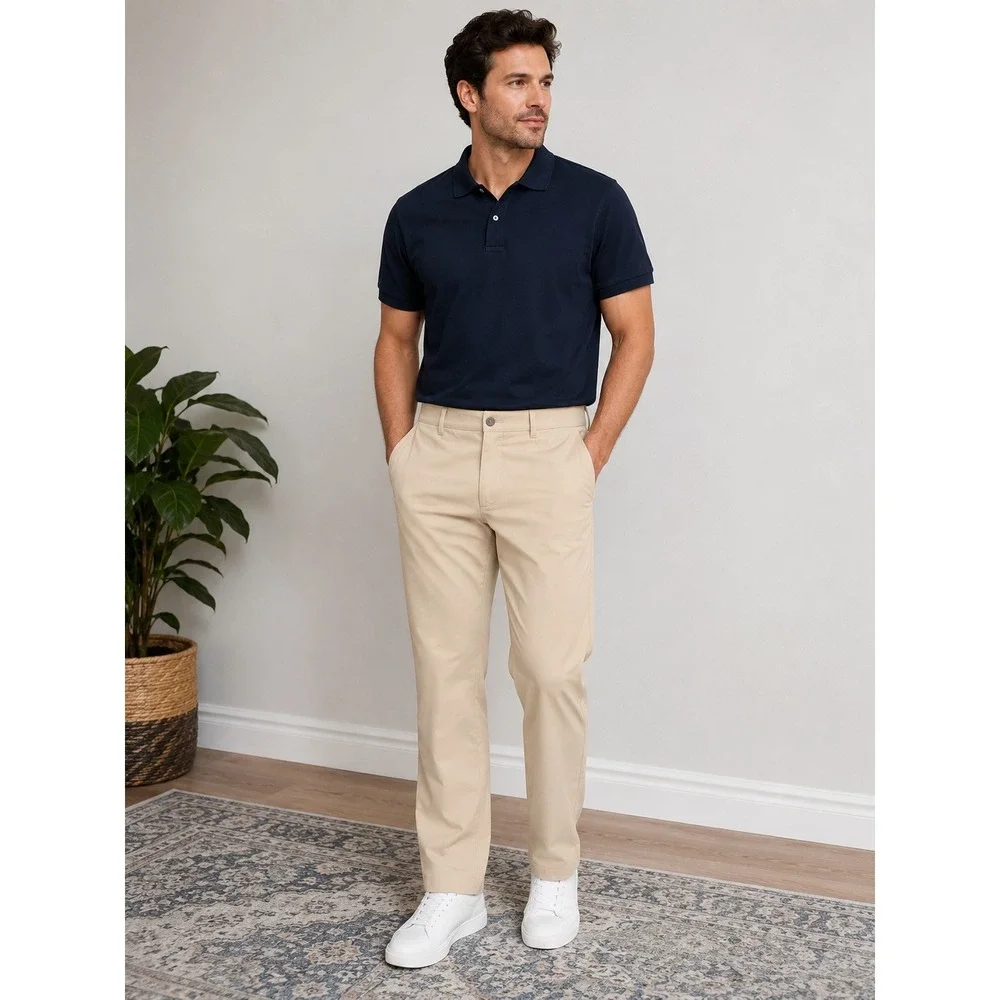 NWT Old Navy Active Tech Hybrid Straight Pants Men's 30x34 Khaki 4-Way Stretch